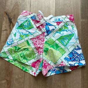 Lilly Pulitzer Jubilee Shorts in Hollywood Squares Patch Print NWT